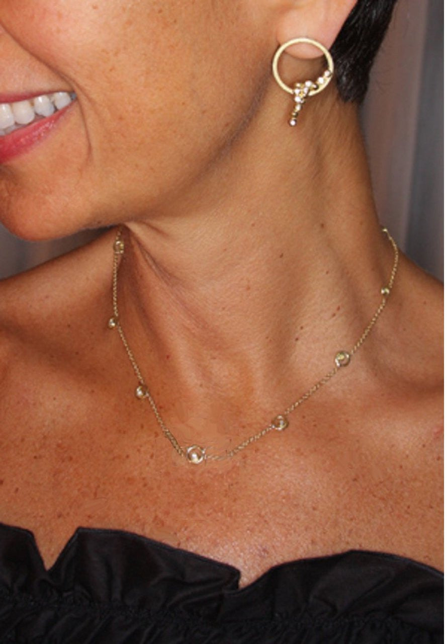 Karma Chain- 14K Gold with Ripples of Diamonds