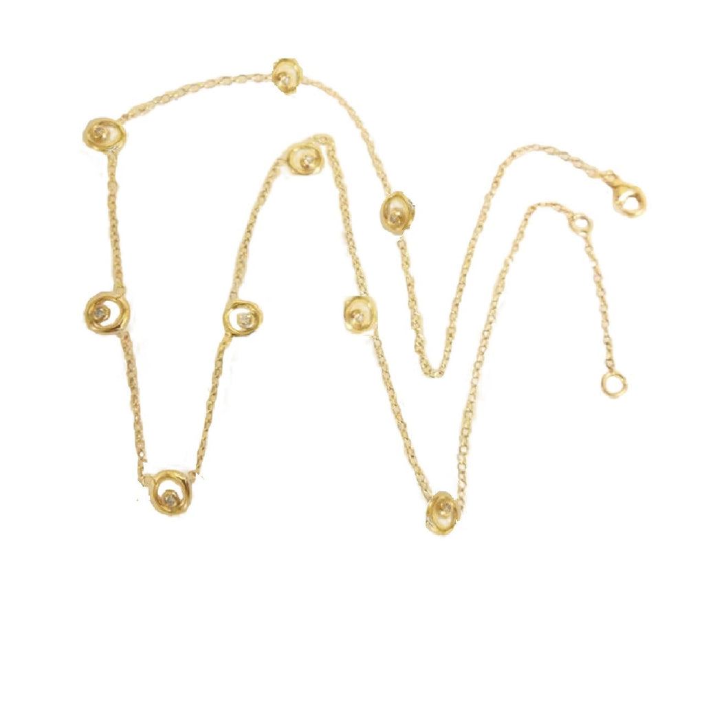 Karma Chain- 14K Gold with Ripples of Diamonds