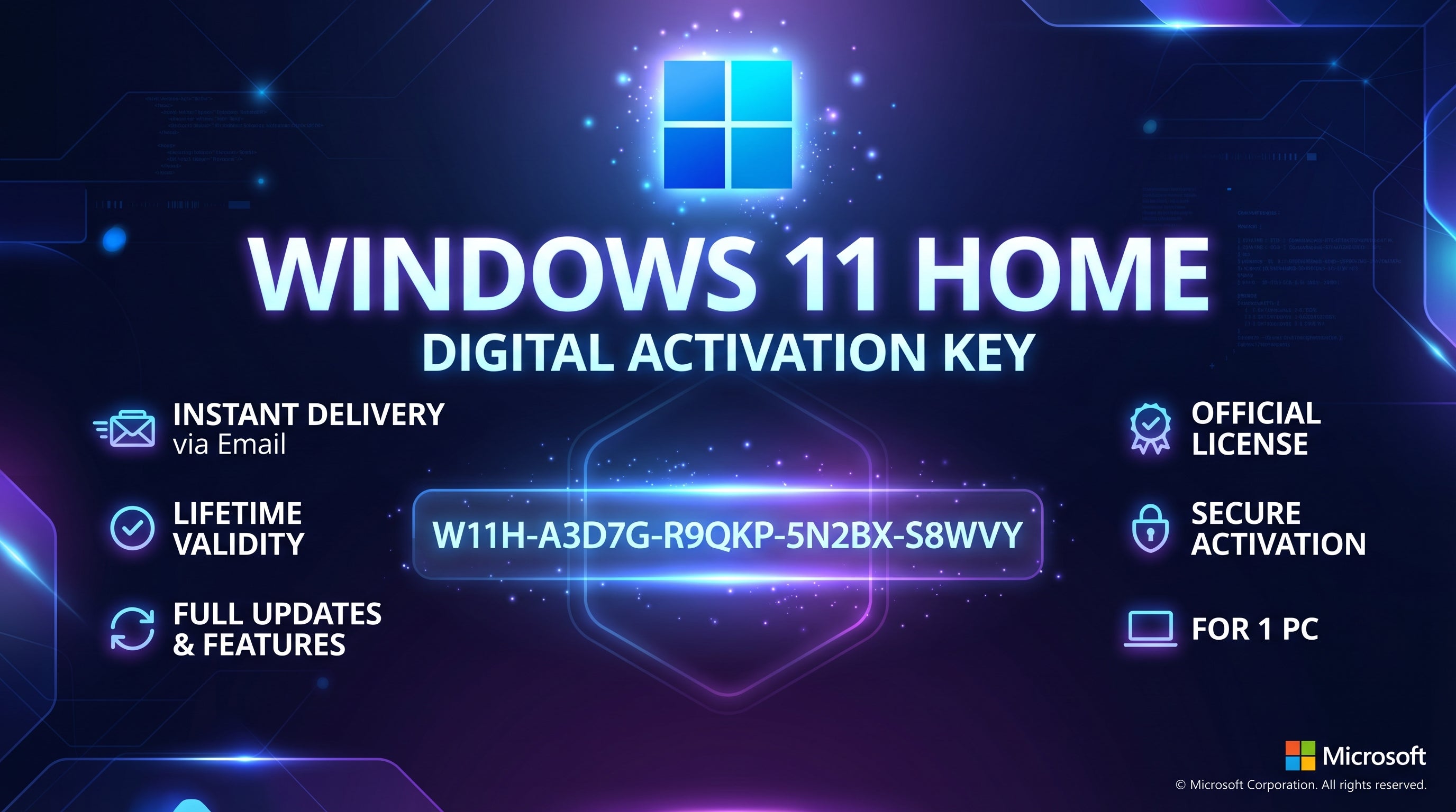 Windows 11 Home - Clé d'activation